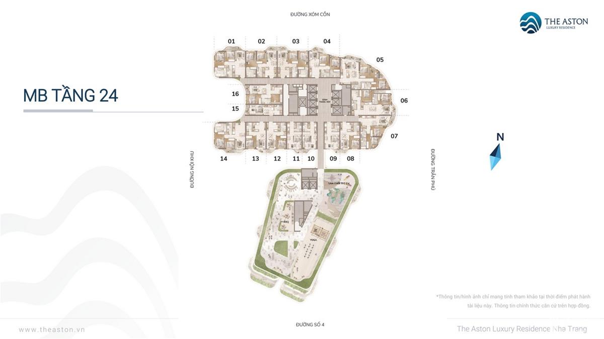 Bảng Giá Chung cư The Aston Nha Trang tháng 4/ 2021 55 Mặt bằng dự án căn hộ chung cư The Aston Nha Trang Đường Xóm Cồn chủ đầu tư DKRH