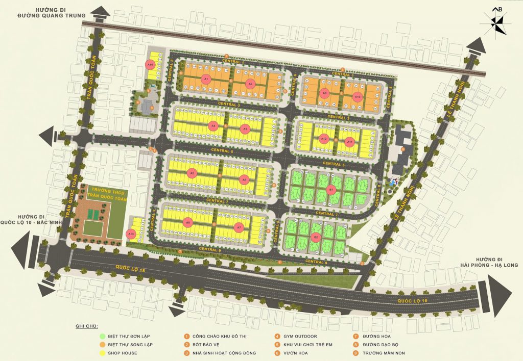 Opus One Uông Bí Quảng Ninh - Bảng giá & Chính sách hôm nay 13 Mặt bằng tổng quan dự án Central City(Opus One) Quảng Ninh