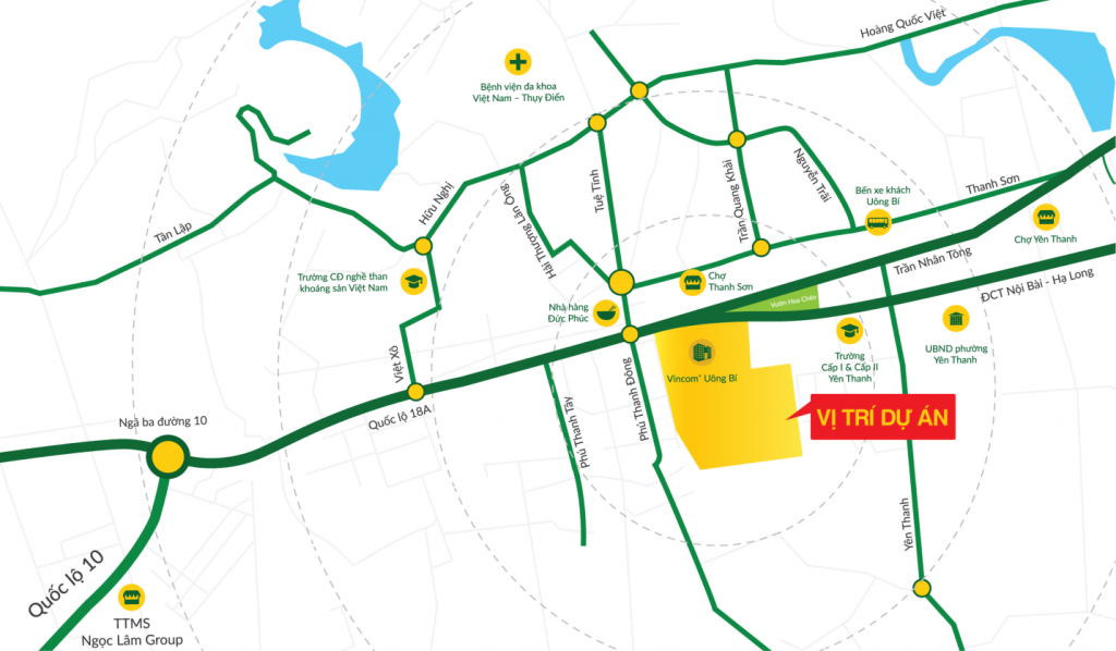 Opus One Uông Bí Quảng Ninh - Bảng giá & Chính sách hôm nay 8 Vị trí dự án khu đô thị Central City(Opus One) Uông Bí Quảng Ninh